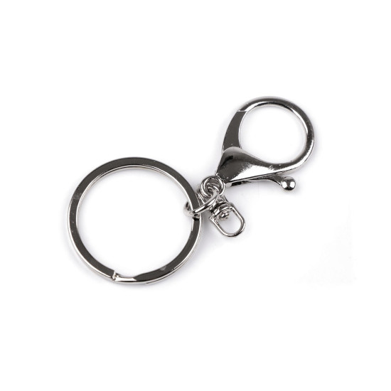 Keychain ring with carabiner - Black varnish (50 Pieces)