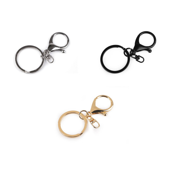 Keychain ring with carabiner - Black varnish (50 Pieces)
