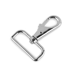 Karabińczyk metalowy z krętlikiem otwór do przewlekania 40 mm - Nikiel (1 Sztuka)