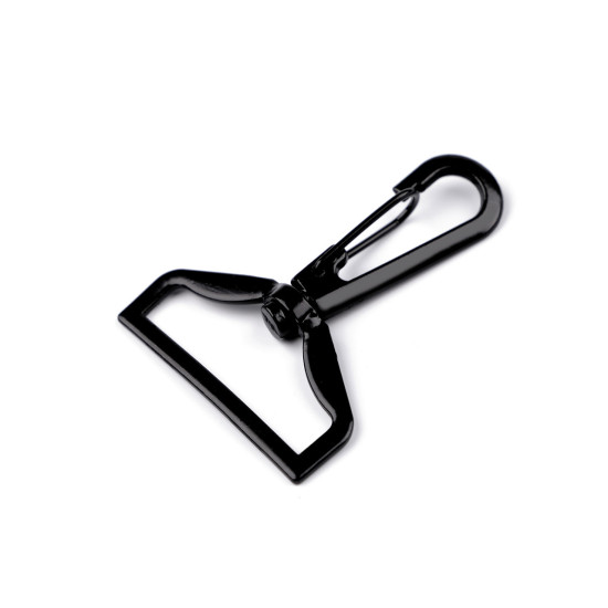 Metal snap swivel hook / carabiner, fits 38 mm strap - Black varnish (1 Piece) Metal snap swivel hook / carabiner, fits 38 mm strap - Black varnish (1 Piece)