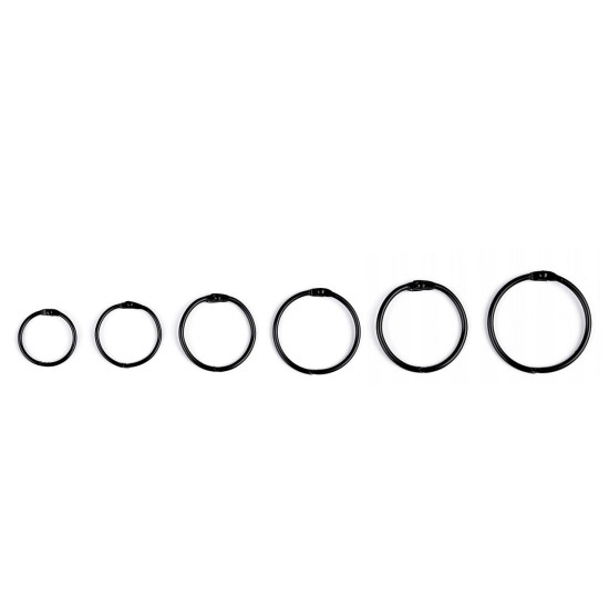Buchbinde-/heft-/schlüsselring - Schwarz lackiert (100 Stücke) Buchbinde-/heft-/schlüsselring - Schwarz lackiert (100 Stücke)