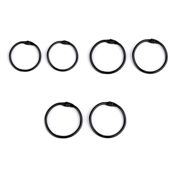 Buchbinde-/heft-/schlüsselring - Schwarz lackiert (100 Stücke) Buchbinde-/heft-/schlüsselring - Schwarz lackiert (100 Stücke)