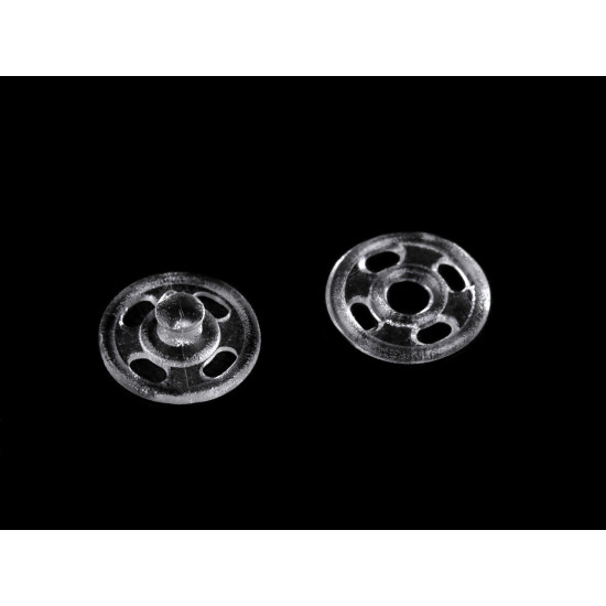 Felvarrható műanyag patent / összenyomható gomb átlátszó ø7 mm - Transparent (1000 Párok) Felvarrható műanyag patent / összenyomható gomb átlátszó ø7 mm - Transparent (1000 Párok)