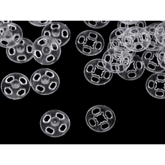 Felvarrható műanyag patent / összenyomható gomb átlátszó ø10 mm - Transparent (100 Párok) Felvarrható műanyag patent / összenyomható gomb átlátszó ø10 mm - Transparent (100 Párok)