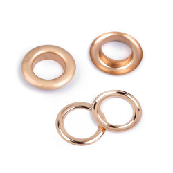 Eyelets / grommets with washer inner ø16 mm / outer ø27, matte - Pink gold (10 Pairs)