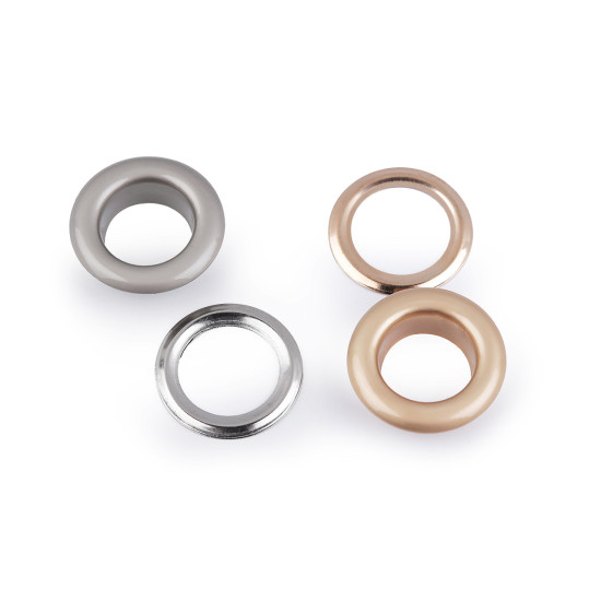 Eyelets / grommets with washer inner ø10 mm / outer ø17, matte - Pink gold (10 Pairs) Eyelets / grommets with washer inner ø10 mm / outer ø17, matte - Pink gold (10 Pairs)