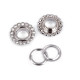 Eyelets / grommets with washer inner ø10 mm / outer ø22 mm "flower with crystals" - Black nickel (30 Pairs) Eyelets / grommets with washer inner ø10 mm / outer ø22 mm "flower with crystals" - Black nickel (30 Pairs)