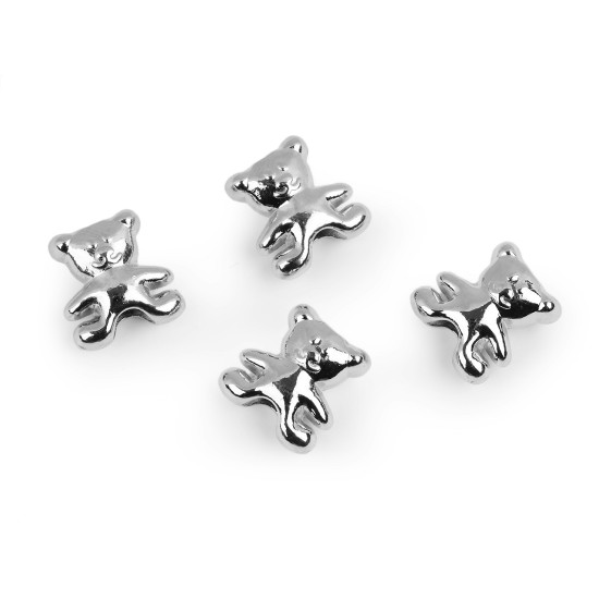 Końcówka metalowa do sznurka ø3,6 mm / ozdoba miś - Platyna (20 Sztuki) Końcówka metalowa do sznurka ø3,6 mm / ozdoba miś - Platyna (20 Sztuki)