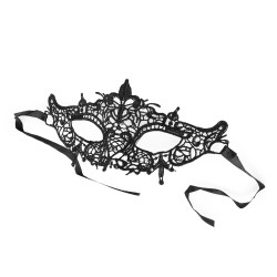 Carnival / masquerade lace eye mask - Black (1 Piece)