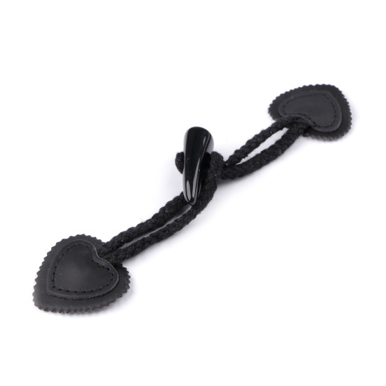 Duffle coat jacket button / toggle horn button fastener - Black (1 Pair)