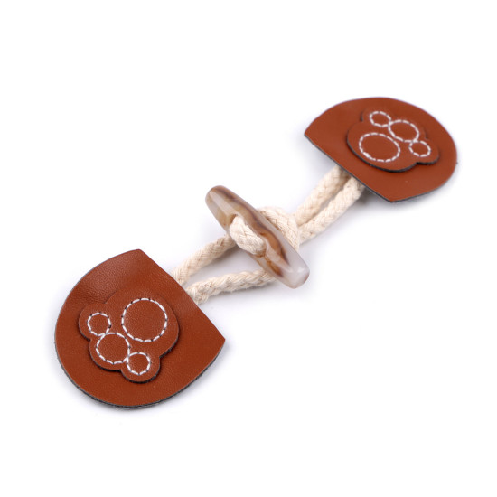 Duffle coat jacket button / toggle horn button fastener - Cognac brown (10 Pairs) Duffle coat jacket button / toggle horn button fastener - Cognac brown (10 Pairs)