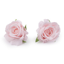 Artificial rose head ø5 cm - Pale pink (2 Pieces)