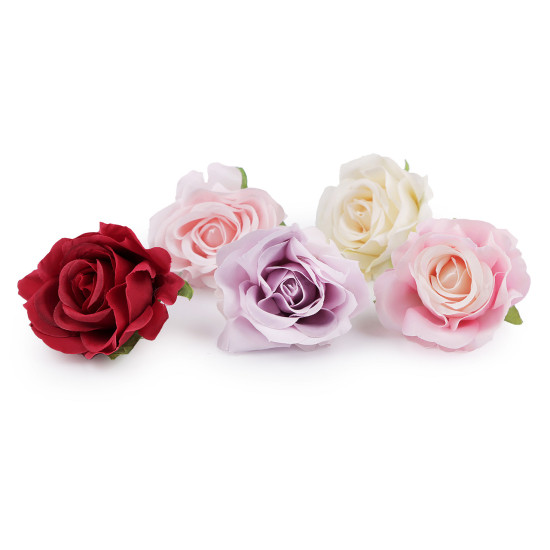 Artificial rose head ø5 cm - Pale pink (2 Pieces)
