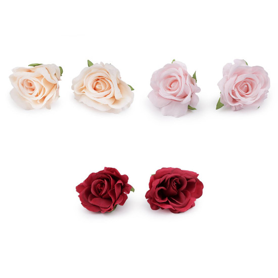 Artificial rose head ø5 cm - Pale pink (2 Pieces)