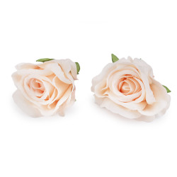 Artificial rose head ø5 cm - Creamy light (10 Pieces)