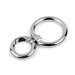 Karabińczyk metalowy z krętlikiem, otwór do przewlekania 25 mm - Nikiel (1 Sztuka)