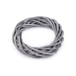 Wicker wreath ø20 cm - Grey (1 Piece)