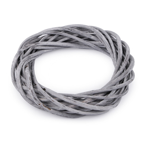 Wicker wreath ø25 cm - Grey (3 Pieces)