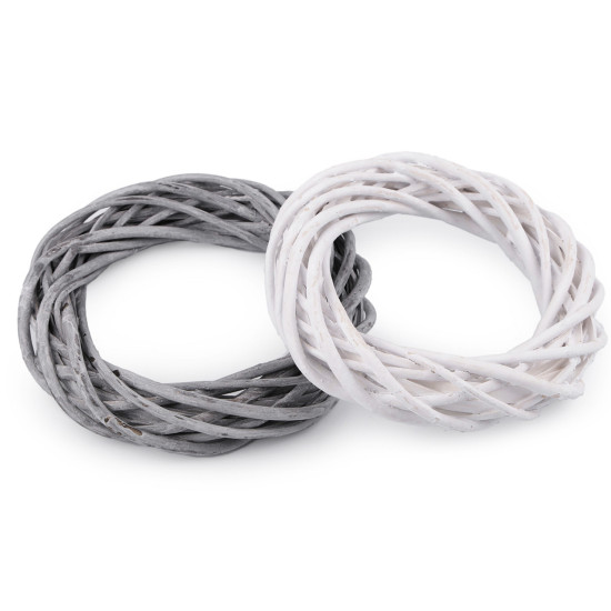 Wicker wreath ø25 cm - Grey (3 Pieces)