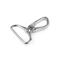 Karabińczyk metalowy z krętlikiem, otwór do przewlekania 38 mm - Nikiel (1 Sztuka)