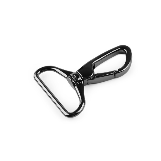 Karabińczyk metalowy z krętlikiem, otwór do przewlekania 38 mm - Czarny (3 Sztuki) Karabińczyk metalowy z krętlikiem, otwór do przewlekania 38 mm - Czarny (3 Sztuki)