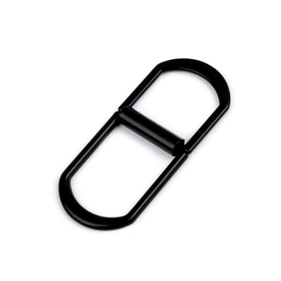 Metal belt buckle, double, pulling hole 20 mm - Black varnish (1 Piece) Metal belt buckle, double, pulling hole 20 mm - Black varnish (1 Piece)
