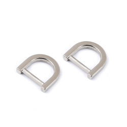 Anneau en d pour sacs à main, largeur 15 mm - Nickel (100 Pièces)