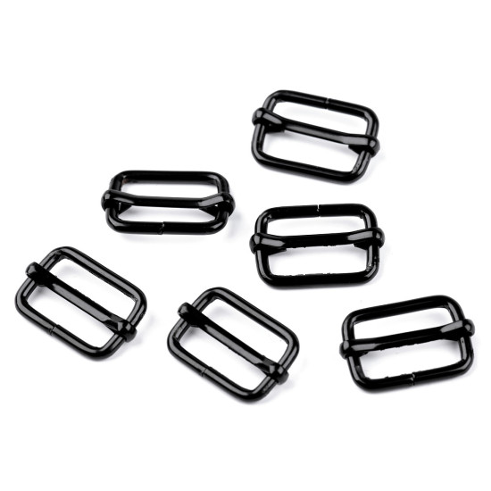 Adjustable webbing slider width 20 mm - Black varnish (100 Pieces) Adjustable webbing slider width 20 mm - Black varnish (100 Pieces)