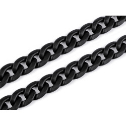 Łańcuszek do ozdabiania odzieży i galanterii szerokość 12 mm, metraż - Czarny (1 Metr)