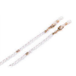 Chaîne pour lunettes avec perles - Blanc (1 Pièce)