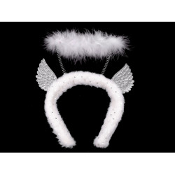 Opaska karnawałowa aniołek - White (1 Sztuka)