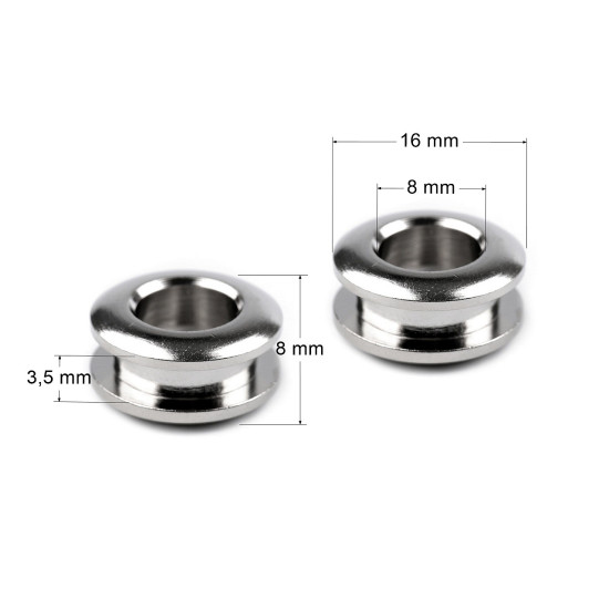 Csavaros ringli belső ø8 mm / külsö ø16 mm - Nikkel (10 Párok) Csavaros ringli belső ø8 mm / külsö ø16 mm - Nikkel (10 Párok)
