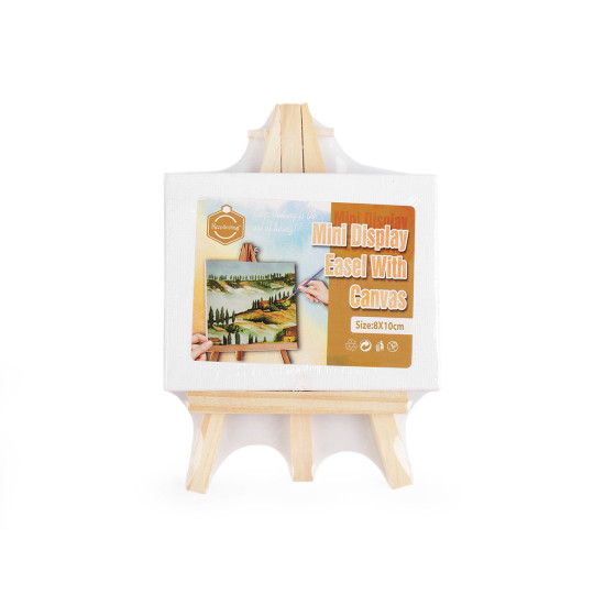 Mini sztaluga malarska z płótnem - White (12 Sztuki) Mini sztaluga malarska z płótnem - White (12 Sztuki)