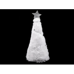 Albero di natale in pelliccia sintetica - Bianco (1 Pezzo)