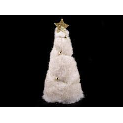 Albero di natale in pelliccia sintetica - Crema più chiaro (1 Pezzo)