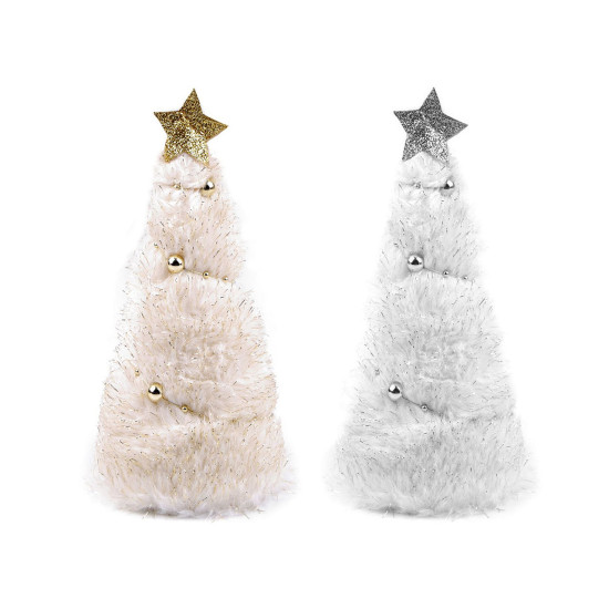 Albero di natale in pelliccia sintetica - Crema più chiaro (4 Pezzi) Albero di natale in pelliccia sintetica - Crema più chiaro (4 Pezzi)