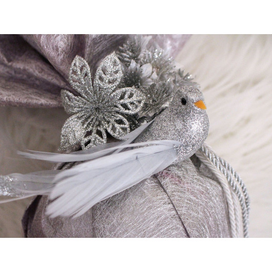Bird with clip for christmas arrangement - Silver (1 Piece) Bird with clip for christmas arrangement - Silver (1 Piece)