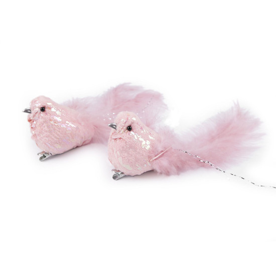 Bird with clip for christmas arrangement - White (6 Pieces) Bird with clip for christmas arrangement - White (6 Pieces)
