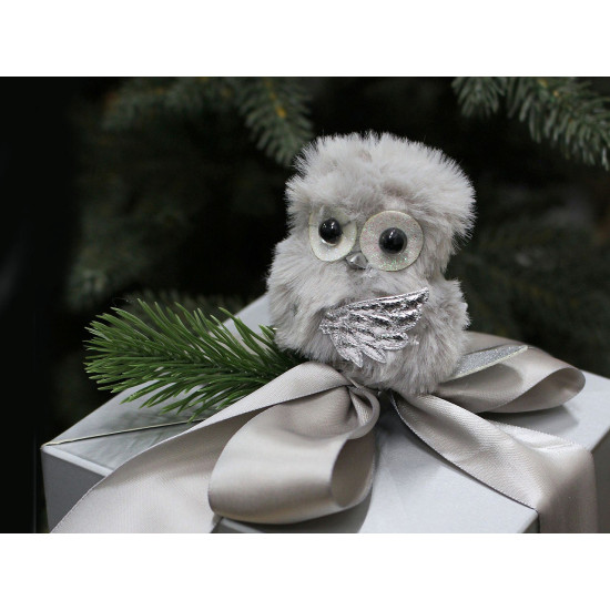 Adorno para el árbol de navidad, búho con clip - Gris claro (1 Pieza) Adorno para el árbol de navidad, búho con clip - Gris claro (1 Pieza)