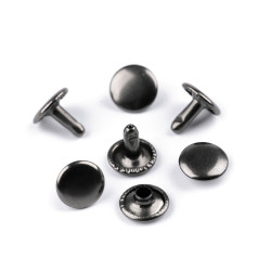 Double cap rivets / hollow rivets ø10 mm - Black nickel (100 Pairs)