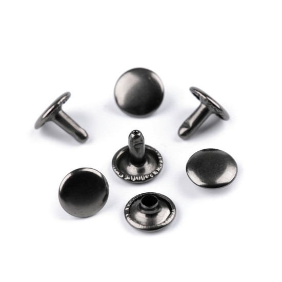 Double cap rivets / hollow rivets ø10 mm - Nickel (100 Pairs) Double cap rivets / hollow rivets ø10 mm - Nickel (100 Pairs)