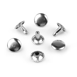 Double cap rivets / hollow rivets ø10 mm - Nickel (100 Pairs)