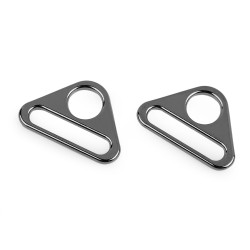Metal triangle adjuster / triangular slide buckles, width 31 mm - Black nickel (100 Pieces)