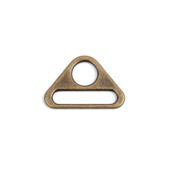 Metal triangle adjuster / triangular slide buckles, width 31 mm - Vintage brass (100 Pieces)