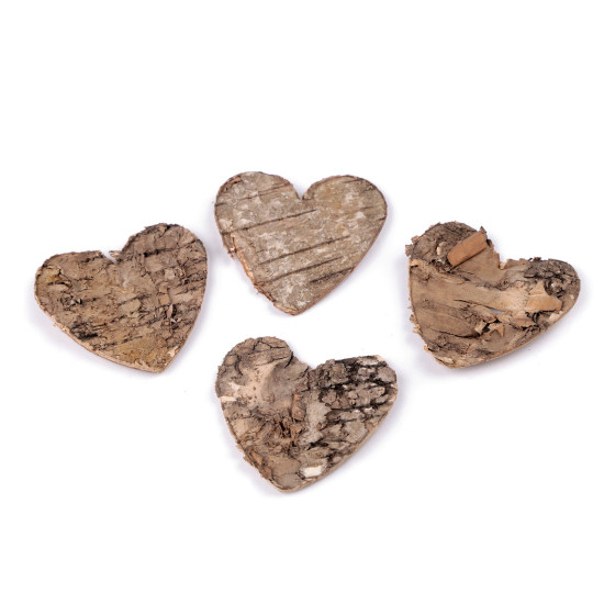 Natural birch heart / rustic wooden heart - Natural (80 Pieces) Natural birch heart / rustic wooden heart - Natural (80 Pieces)