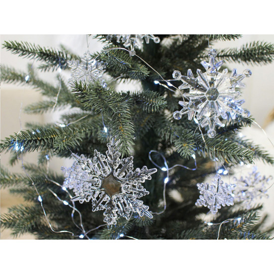 Adorno de copos de nieve para colgar ø10; 11 cm - Transparente (12 Piezas)