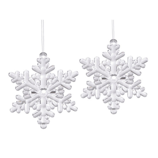 Adorno de copos de nieve para colgar ø55 - Transparente (10 Piezas) Adorno de copos de nieve para colgar ø55 - Transparente (10 Piezas)