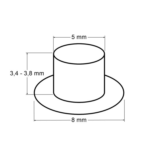 Grommet / eyelet set, inner ø5 mm / outer ø8 mm with puncher - As pictured (1 Set) Grommet / eyelet set, inner ø5 mm / outer ø8 mm with puncher - As pictured (1 Set)