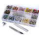 Grommet / eyelet set, inner ø5 mm / outer ø8 mm with puncher - As pictured (1 Set) Grommet / eyelet set, inner ø5 mm / outer ø8 mm with puncher - As pictured (1 Set)