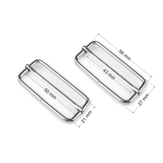 Buckle slider for webbing straps width 50 mm - Black varnish (200 Pieces) Buckle slider for webbing straps width 50 mm - Black varnish (200 Pieces)